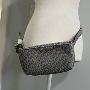 Michael Kors Gray MK Signature Crossbody Belt Bag
